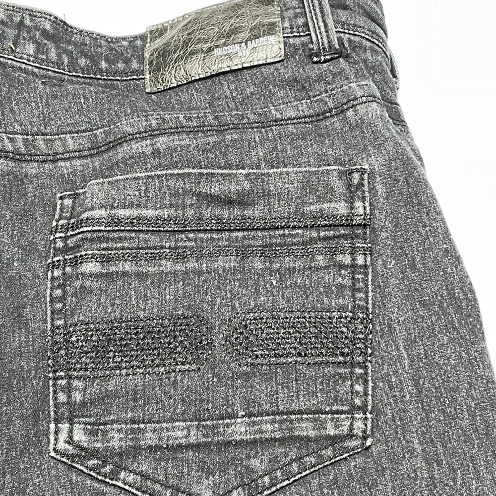 Hudson & Barrow NYC Mens Jeans 32x30 Black Stretch Embroidered Pockets